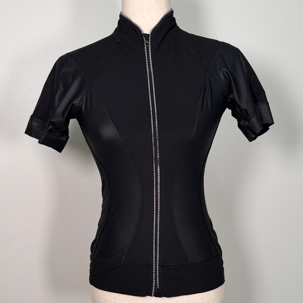 Lululemon Paceline Black Zip Front Cycling Jersey
